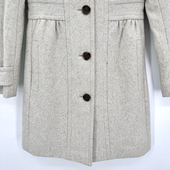 J.Crew Retro Lady Day Wool Blend Mandarin Collar Pleated Peplum Peacoat - Picture 4 of 6